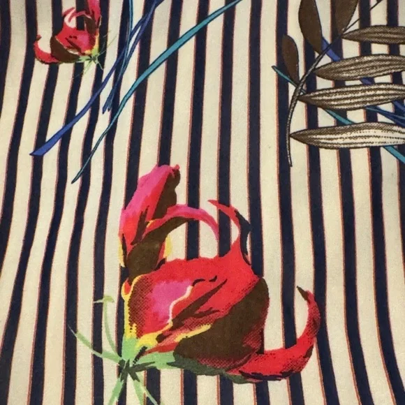 Japna Multicolor Striped Floral Blouse - Picture 2 of 3